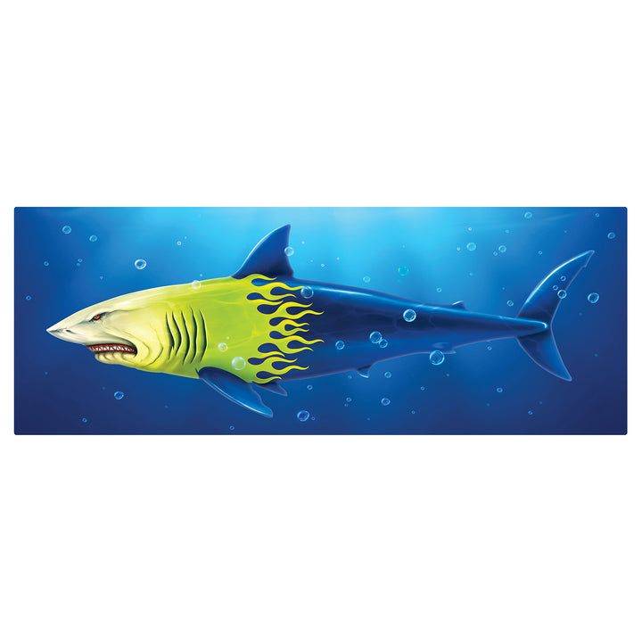 Blue & Green Flames Orange Pin Stripe Shark