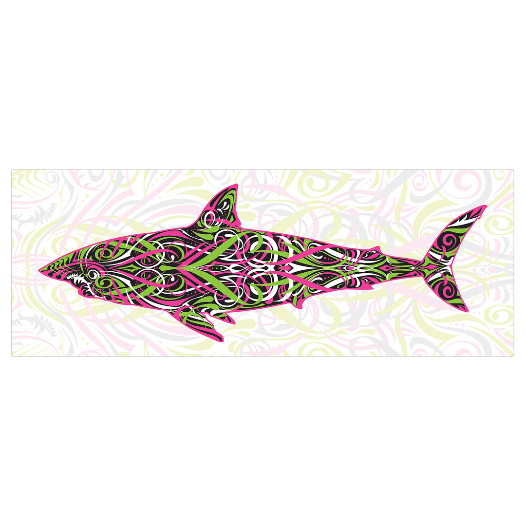 Pink & Green Line Art Shark