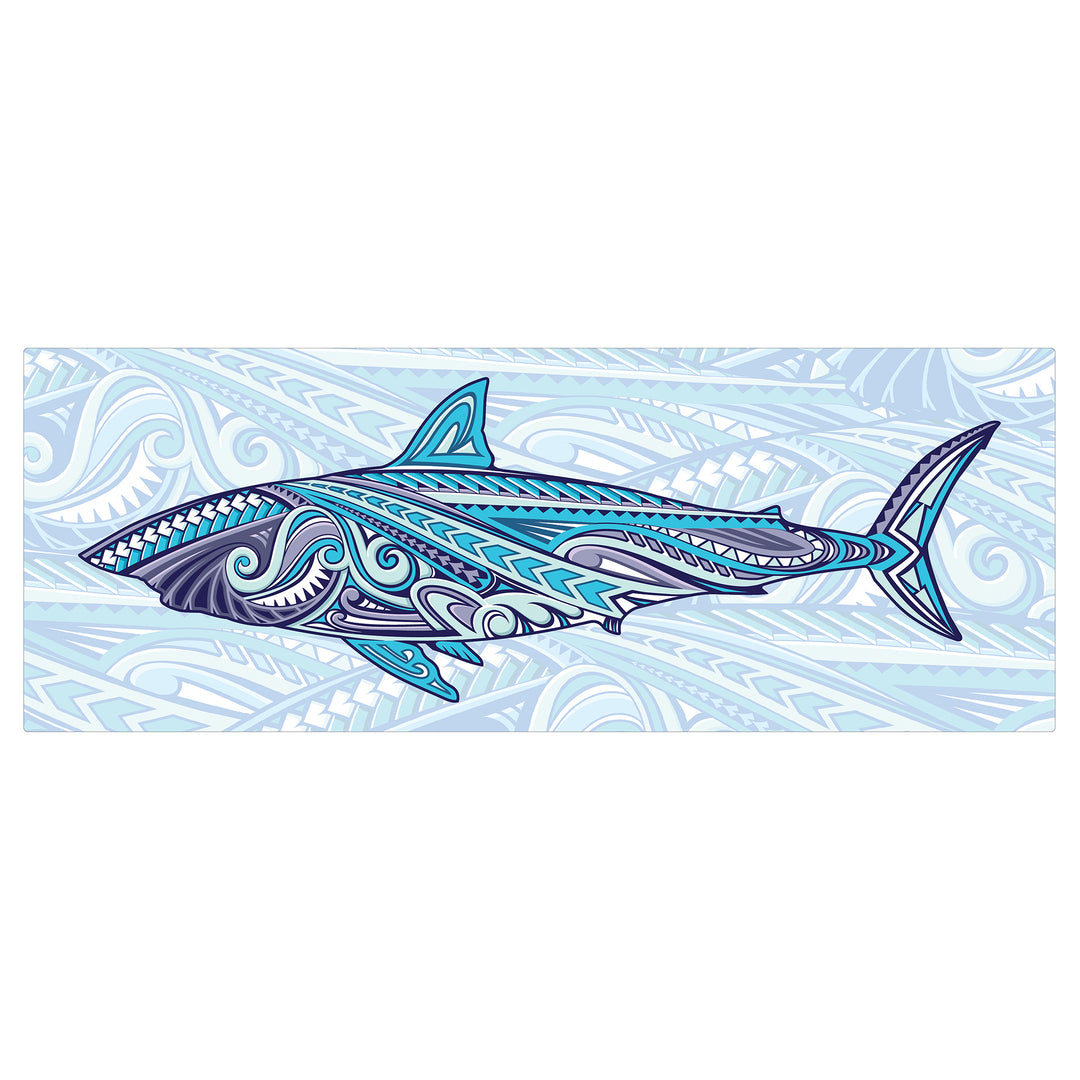 Blue & Purple Tribal Shark with Tribal Background Peel & Stick