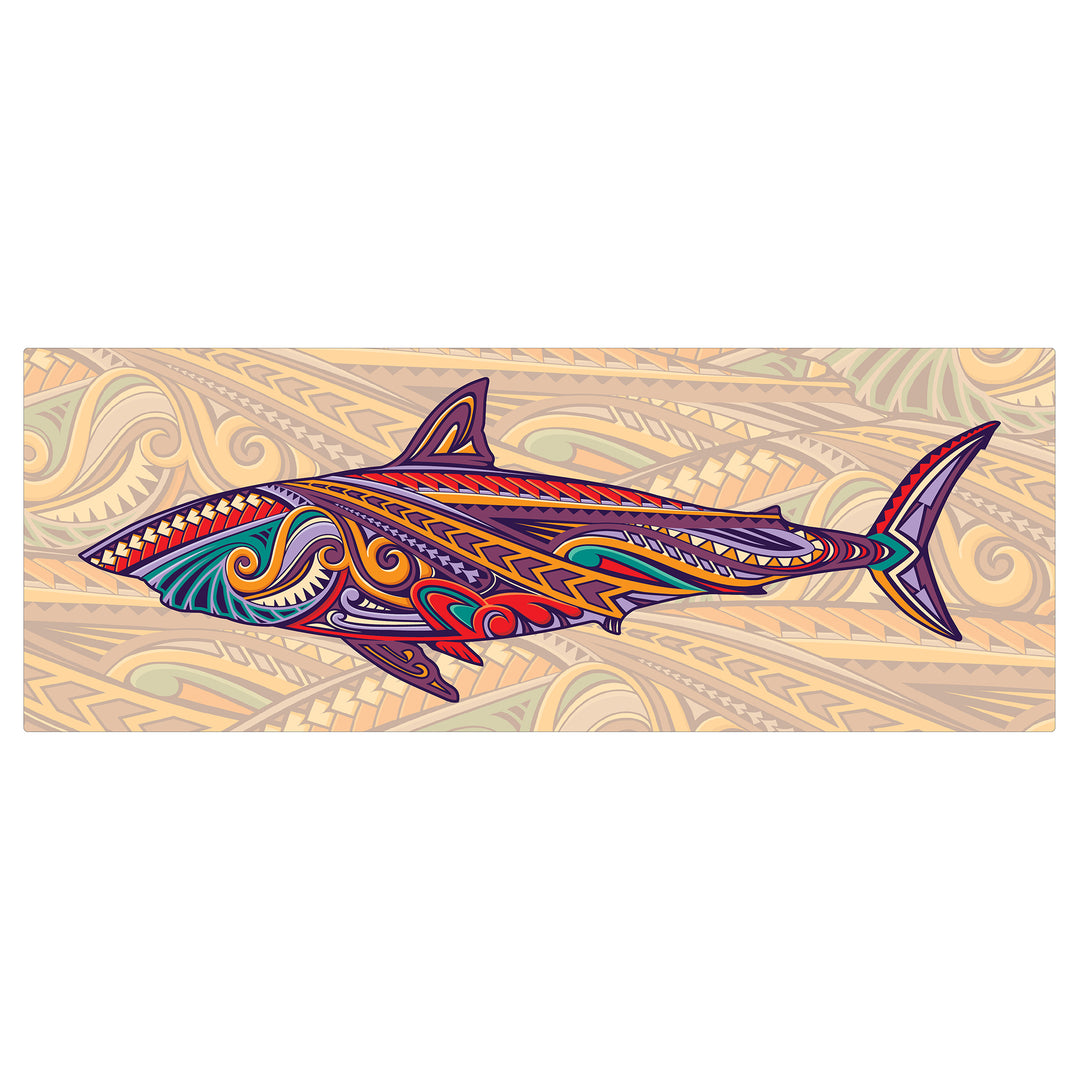 Rainbow Tribal Shark with Tribal Background Peel & Stick