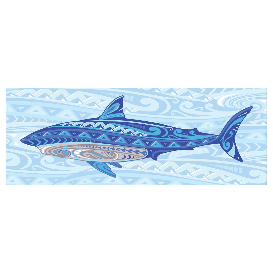 Blue & Grey Tribal Shark with Tribal Back Peel & Stick