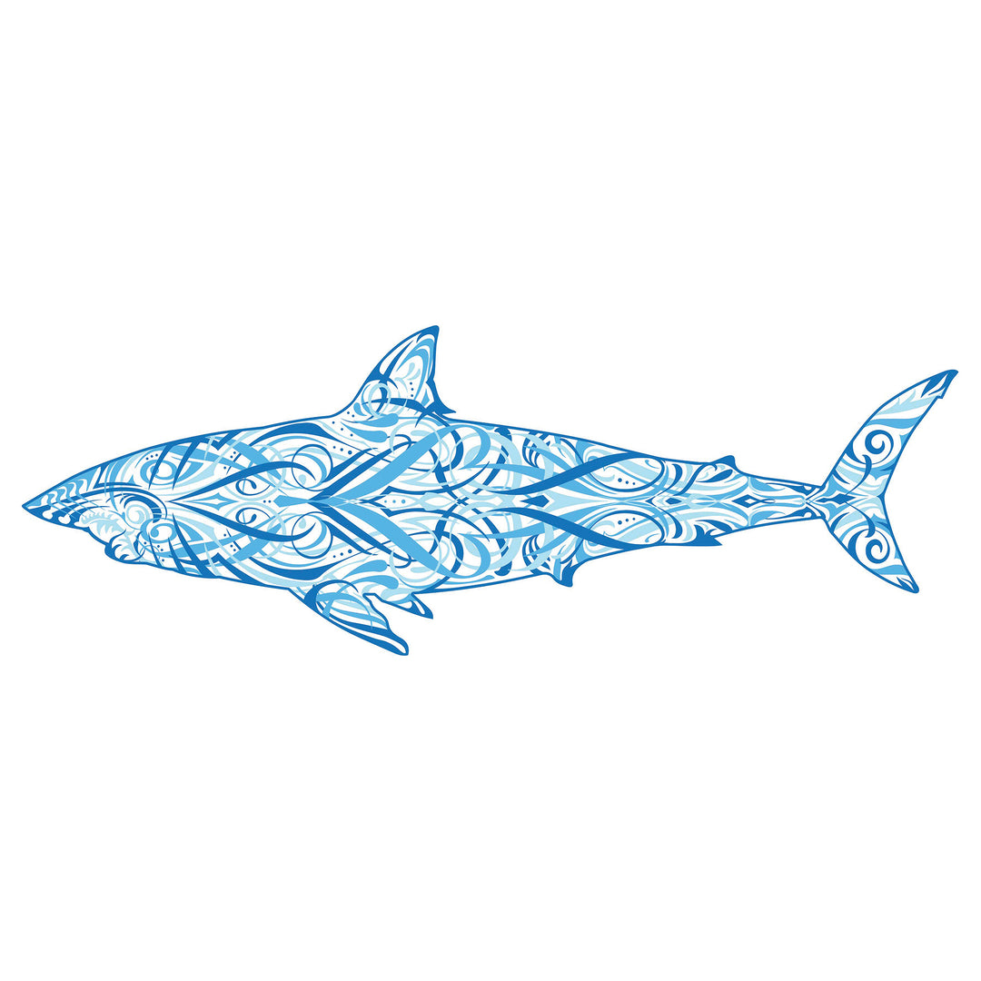 Blues Line Art Shark