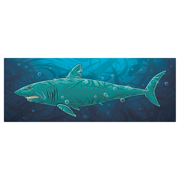 Teal Line Art Shark