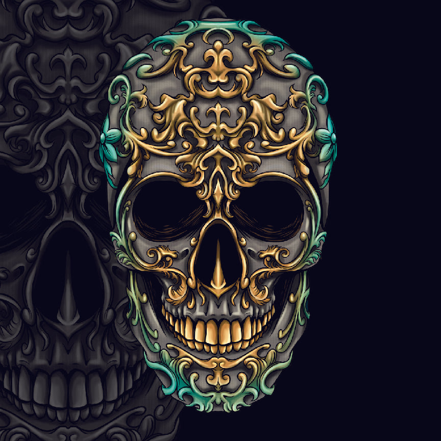 Tony Teal & Gold Skull