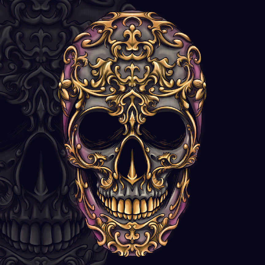Tony Gold & Lavender Skull